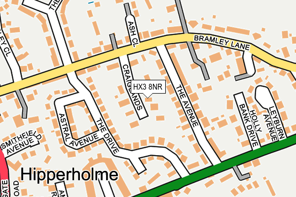 HX3 8NR map - OS OpenMap – Local (Ordnance Survey)