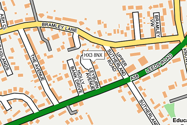 HX3 8NX map - OS OpenMap – Local (Ordnance Survey)