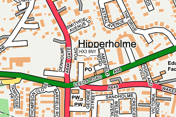 HX3 8NY map - OS OpenMap – Local (Ordnance Survey)
