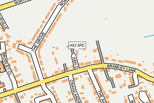 HX3 8PD map - OS OpenMap – Local (Ordnance Survey)