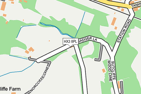 HX3 8PL map - OS OpenMap – Local (Ordnance Survey)