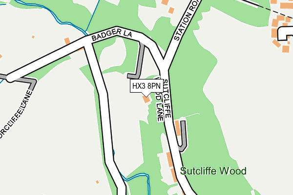 HX3 8PN map - OS OpenMap – Local (Ordnance Survey)