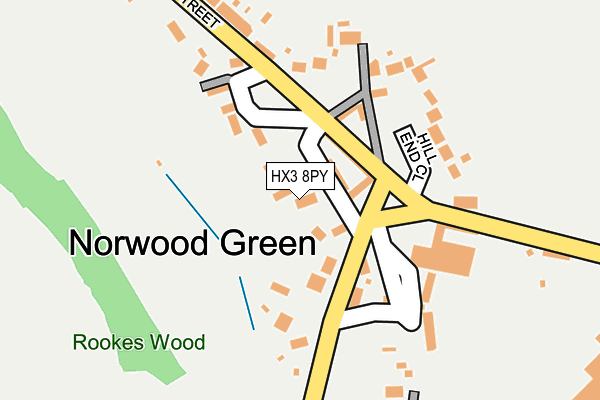 HX3 8PY map - OS OpenMap – Local (Ordnance Survey)