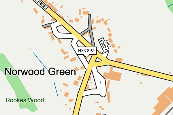 HX3 8PZ map - OS OpenMap – Local (Ordnance Survey)