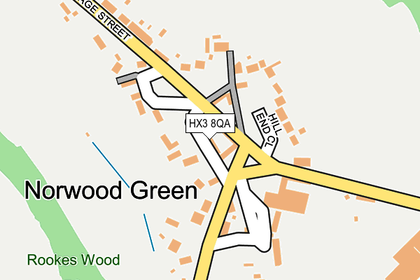 HX3 8QA map - OS OpenMap – Local (Ordnance Survey)