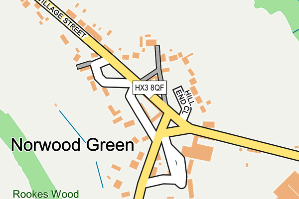 HX3 8QF map - OS OpenMap – Local (Ordnance Survey)