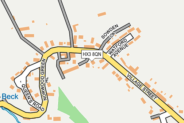 HX3 8QN map - OS OpenMap – Local (Ordnance Survey)