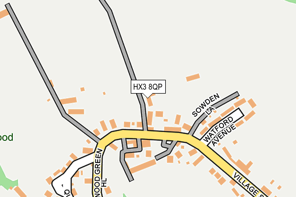 HX3 8QP map - OS OpenMap – Local (Ordnance Survey)