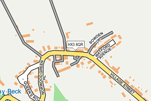 HX3 8QR map - OS OpenMap – Local (Ordnance Survey)