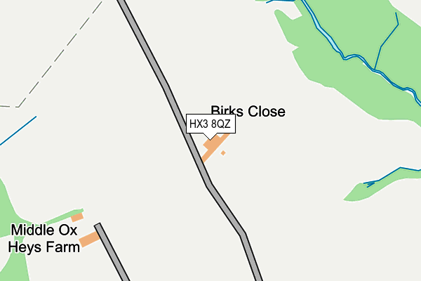 HX3 8QZ map - OS OpenMap – Local (Ordnance Survey)