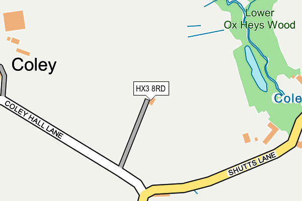 HX3 8RD map - OS OpenMap – Local (Ordnance Survey)