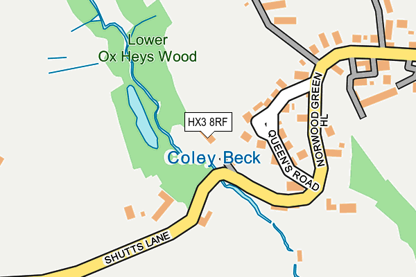 HX3 8RF map - OS OpenMap – Local (Ordnance Survey)