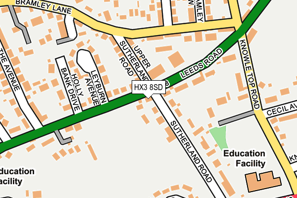 HX3 8SD map - OS OpenMap – Local (Ordnance Survey)