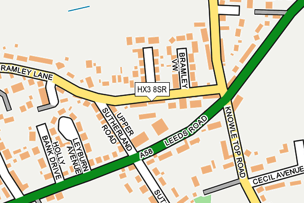 HX3 8SR map - OS OpenMap – Local (Ordnance Survey)