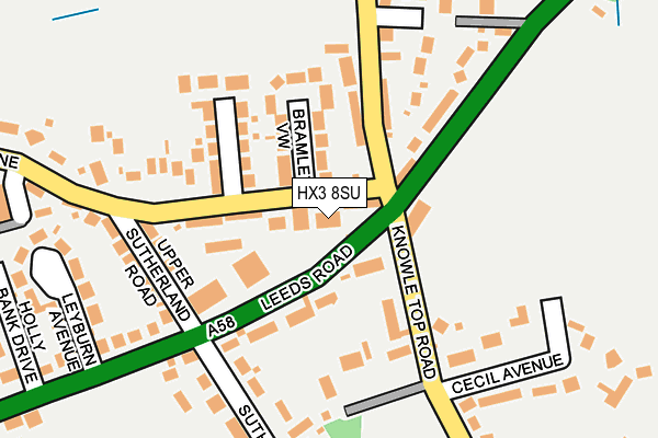 HX3 8SU map - OS OpenMap – Local (Ordnance Survey)