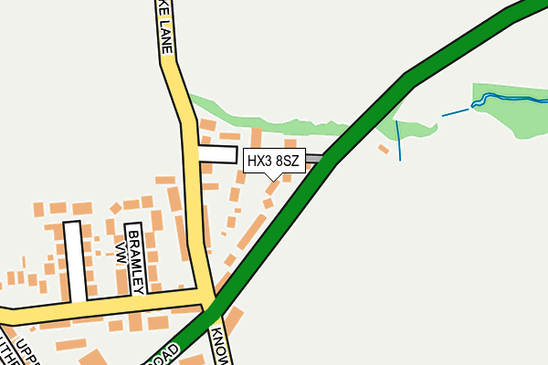 HX3 8SZ map - OS OpenMap – Local (Ordnance Survey)