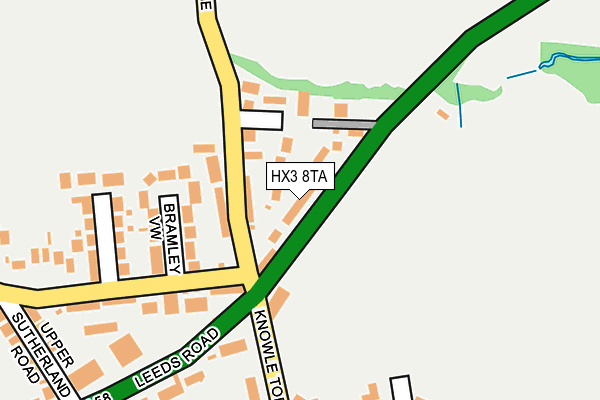 HX3 8TA map - OS OpenMap – Local (Ordnance Survey)