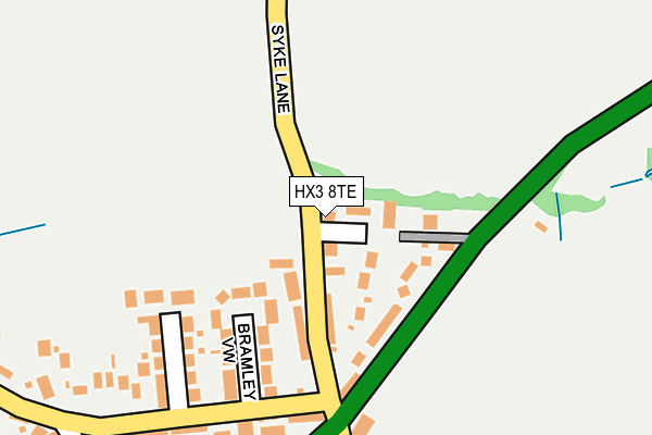 HX3 8TE map - OS OpenMap – Local (Ordnance Survey)