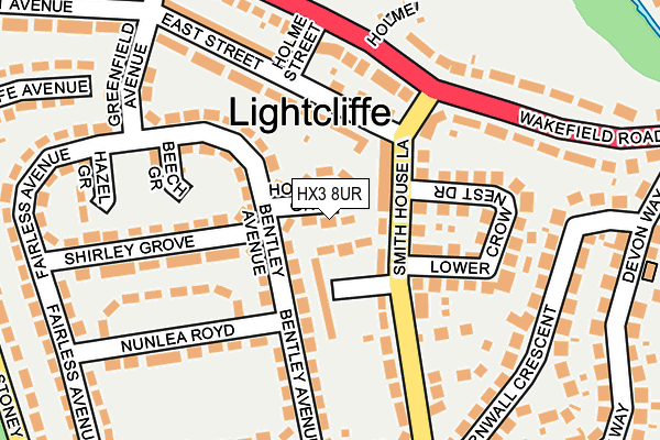 HX3 8UR map - OS OpenMap – Local (Ordnance Survey)