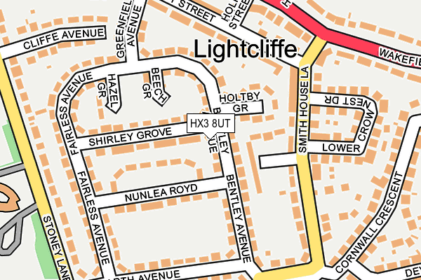 HX3 8UT map - OS OpenMap – Local (Ordnance Survey)