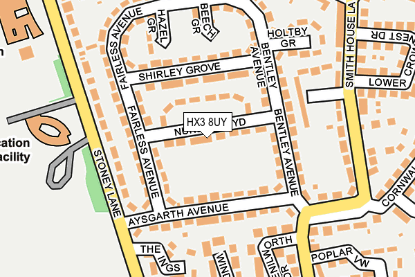 HX3 8UY map - OS OpenMap – Local (Ordnance Survey)