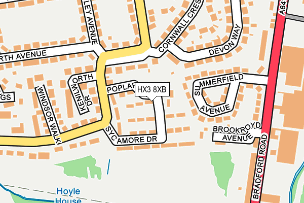 HX3 8XB map - OS OpenMap – Local (Ordnance Survey)