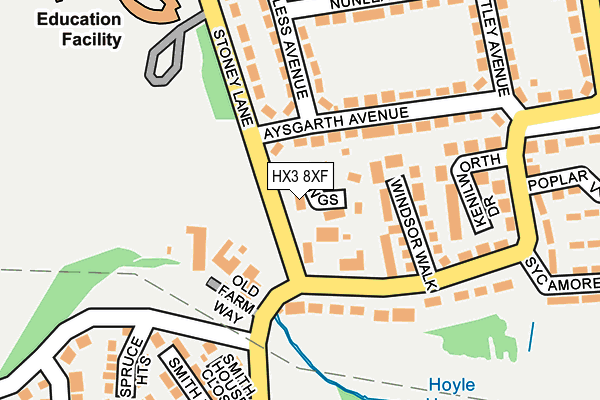 HX3 8XF map - OS OpenMap – Local (Ordnance Survey)