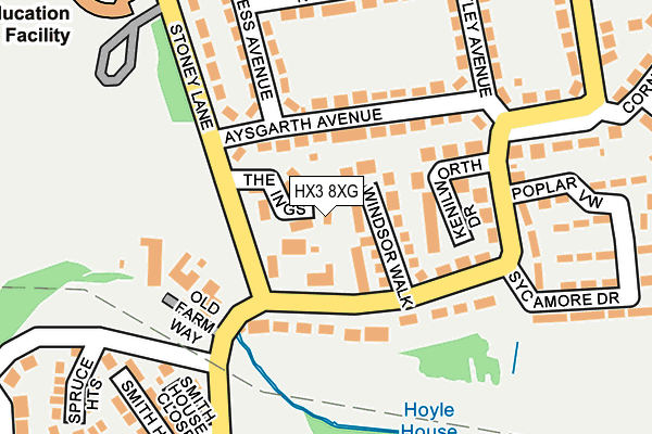 HX3 8XG map - OS OpenMap – Local (Ordnance Survey)
