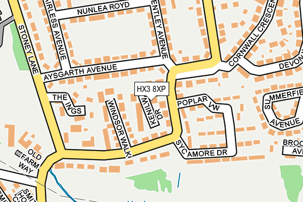 HX3 8XP map - OS OpenMap – Local (Ordnance Survey)