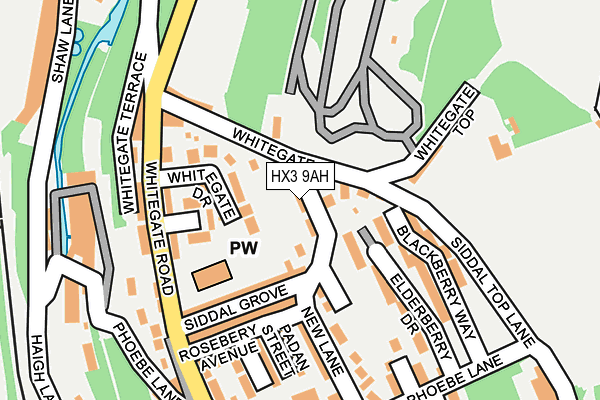 HX3 9AH map - OS OpenMap – Local (Ordnance Survey)