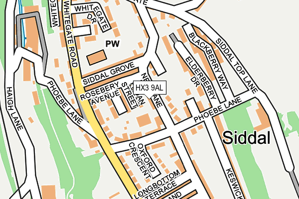 HX3 9AL map - OS OpenMap – Local (Ordnance Survey)