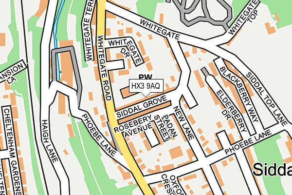 HX3 9AQ map - OS OpenMap – Local (Ordnance Survey)