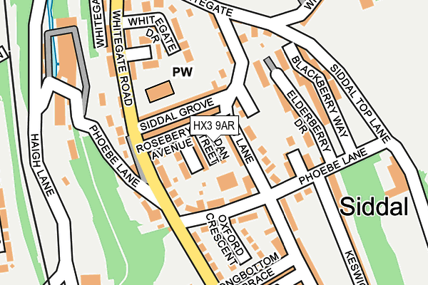 HX3 9AR map - OS OpenMap – Local (Ordnance Survey)