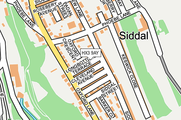 HX3 9AY map - OS OpenMap – Local (Ordnance Survey)