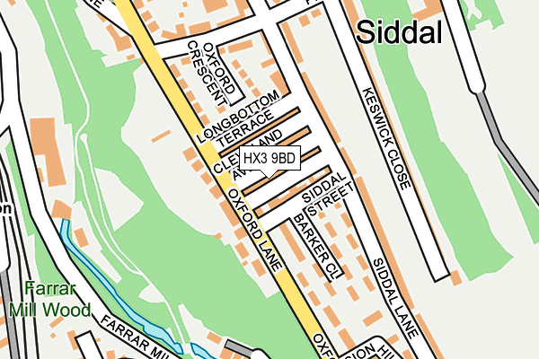 HX3 9BD map - OS OpenMap – Local (Ordnance Survey)