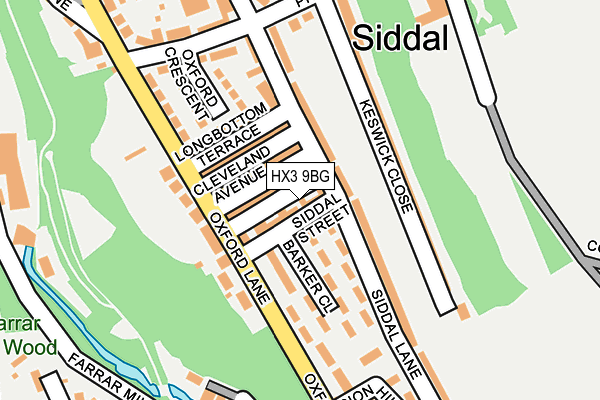 HX3 9BG map - OS OpenMap – Local (Ordnance Survey)