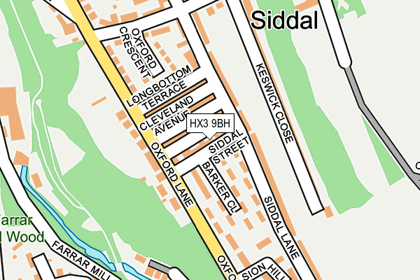 HX3 9BH map - OS OpenMap – Local (Ordnance Survey)