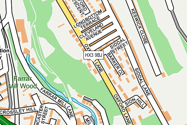 HX3 9BJ map - OS OpenMap – Local (Ordnance Survey)