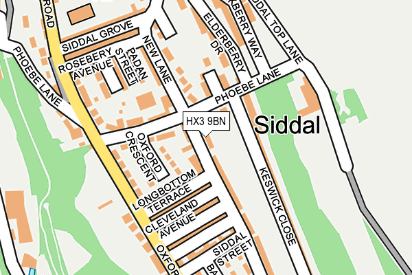 HX3 9BN map - OS OpenMap – Local (Ordnance Survey)