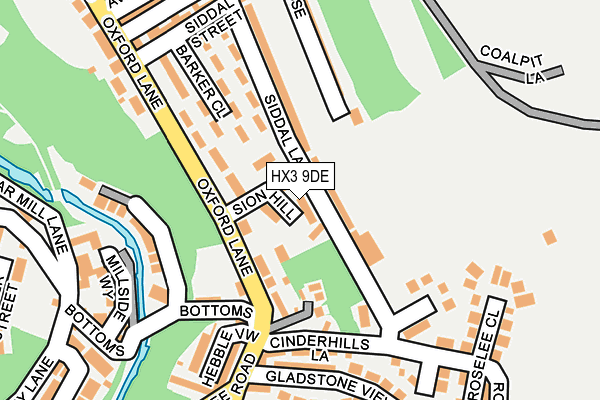 HX3 9DE map - OS OpenMap – Local (Ordnance Survey)