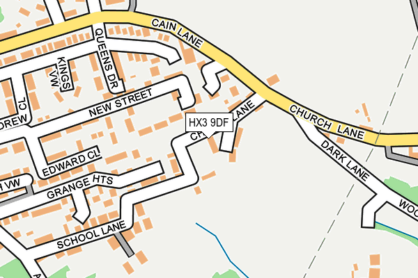 HX3 9DF map - OS OpenMap – Local (Ordnance Survey)