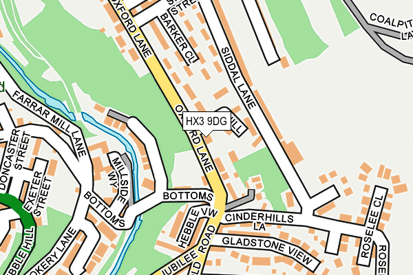 HX3 9DG map - OS OpenMap – Local (Ordnance Survey)