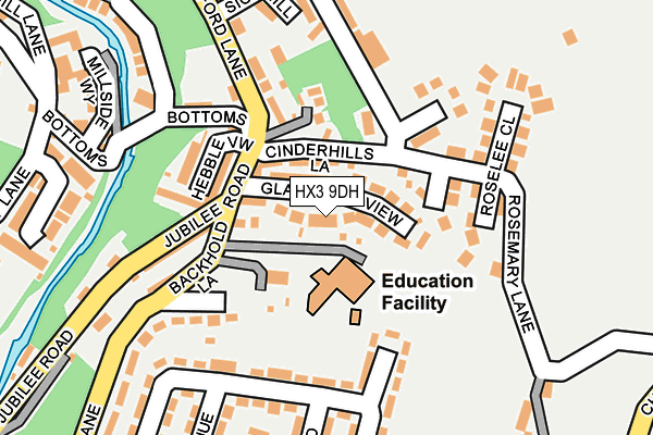 HX3 9DH map - OS OpenMap – Local (Ordnance Survey)