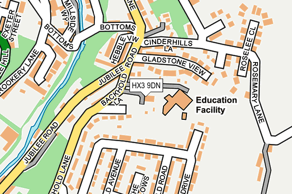 HX3 9DN map - OS OpenMap – Local (Ordnance Survey)