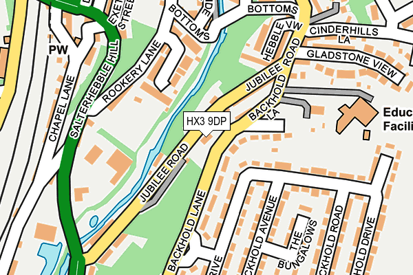 HX3 9DP map - OS OpenMap – Local (Ordnance Survey)