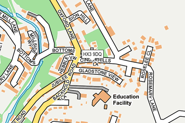 HX3 9DQ map - OS OpenMap – Local (Ordnance Survey)