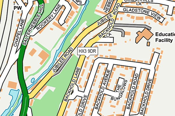 HX3 9DR map - OS OpenMap – Local (Ordnance Survey)