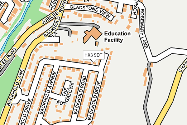 HX3 9DT map - OS OpenMap – Local (Ordnance Survey)