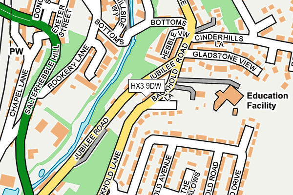 HX3 9DW map - OS OpenMap – Local (Ordnance Survey)