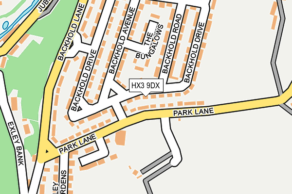 HX3 9DX map - OS OpenMap – Local (Ordnance Survey)